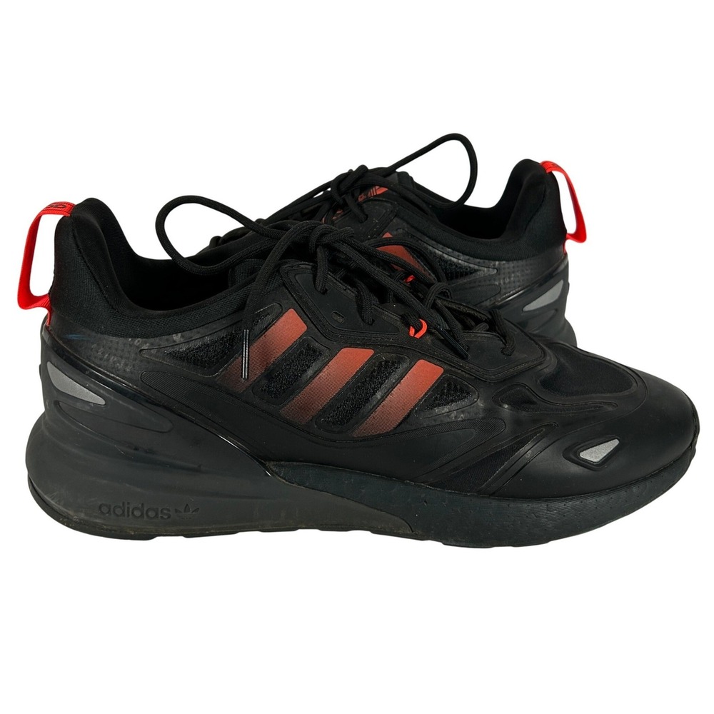 Adidas ZX 2K Boost 2.0 Mens Shoes Core Black Solar Red GZ9087 Size 12